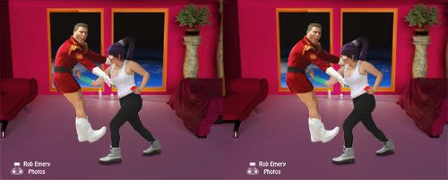 Leela punching Zapp in his bedroom